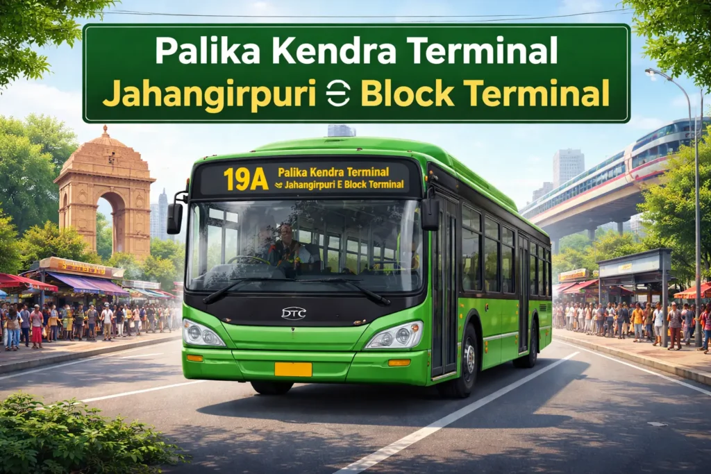 DTC 19A Bus Timings Palika Kendra Terminal to Jahangirpuri E Block Terminal
