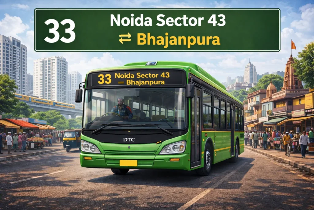 DTC 33 Bus Timings Noida Sector 43 to Bhajanpura