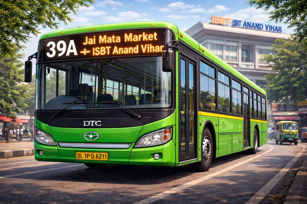DTC 39A Jai Mata Market Tri Nagar to ISBT Anand Vihar
